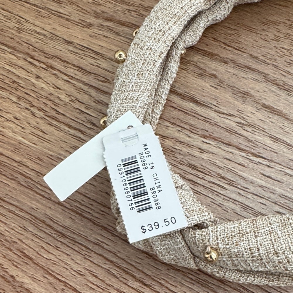 NWT J Crew Gold Beaded Knot Headband - Picture 6 of 6